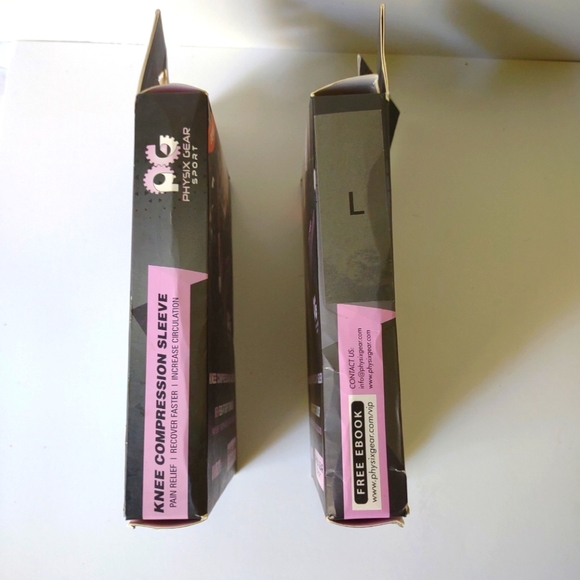 Physix Gear knee compression sleeves. Black and Pink, size large - Picture 4 of 6